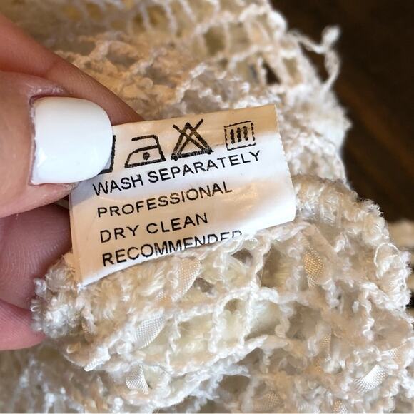 Miss Kelly Top Women’s Large White Lacy Boho Sheer Top Shirt Cottage Grandma VTG - Picture 10 of 10